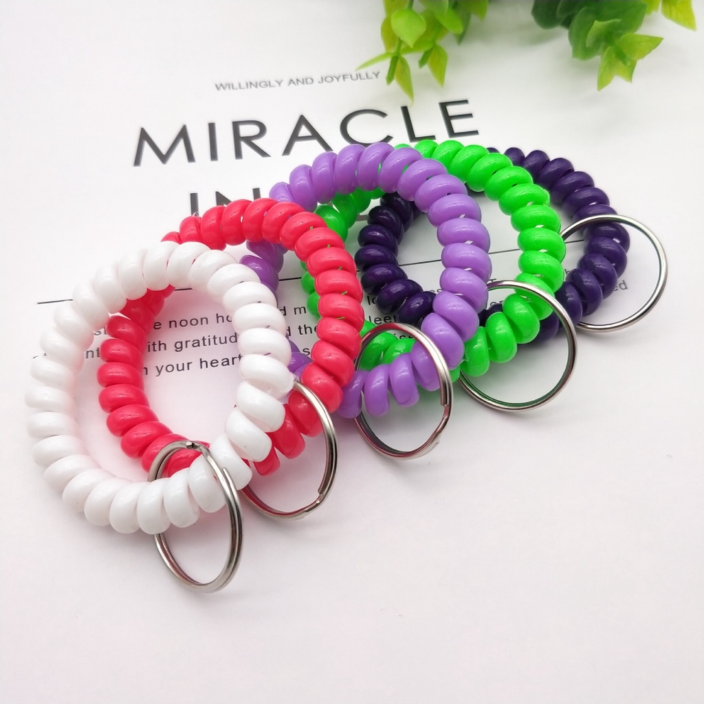 พวงกุญแจพลาสติก แบบยืดหยุ่น ยืดหดได้ สามารถยืดหดได้ พร้อมเชือกเส้นเล็ก