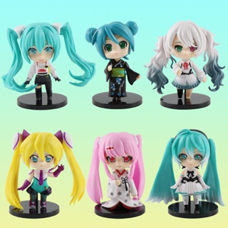 โมเดลฟิกเกอร์ Pvc รูปปั้นอนิเมะ Kawaii Hatsune Miku ขนาด 9 ซม. เหมาะกับของขวัญ ของเล่นสะสม สําหรับตกแต่งห้อง