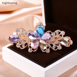 [highbuying] กิ๊บติดผม คริสตัล ดอกไม้ เด็กผู้หญิง เครื่องประดับผม สําหรับผู้หญิง สีผมหางม้า โลหะผสม แฟชั่นฤดูใบไม้ผลิ ปิ่นปักผม ใหม่ พร้อมส่ง