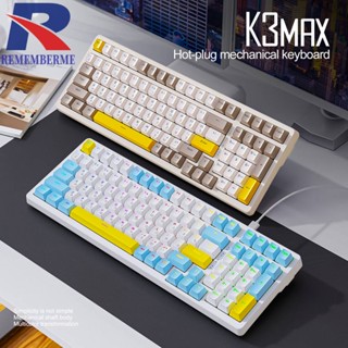 K3 MAX ปุ่มกดคีย์บอร์ดเรืองแสง 100 คีย์ สําหรับ PC เดสก์ท็อป เกมเมอร์