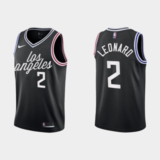 เสื้อกีฬาบาสเก็ตบอล NBA Los Angeles LA Clippers Kawhi Leonard Paul George สีดํา สําหรับผู้ชาย 310401