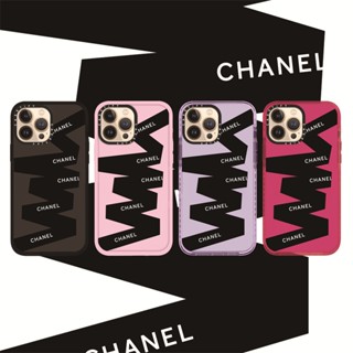 Casetify X CHANEL เคสโทรศัพท์มือถือแบบนิ่ม ใส กันกระแทก ลายดอกกุหลาบสีชมพู พร้อมสายคล้อง สําหรับ iPhone 14 13 12 11 Pro MAX IX XS MAX XR 6 6s 7 8 Plus