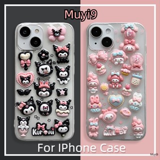 Ins เคสโทรศัพท์มือถือคู่รัก แบบนิ่ม กันหล่น ลายการ์ตูนคุโรมิ เมโลดี้น่ารัก 3D สร้างสรรค์ สําหรับ IPhone14ProMax 13ProMax I12 Pro MAX i11PM XR 14 13Pro