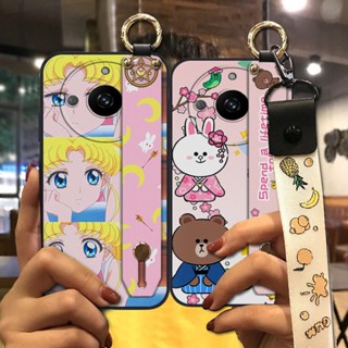 Soft Cover Phone Case For OPPO Realme11 Silicone Soft Case TPU Cartoon protective Anti-knock armor case Wristband Durable Cute