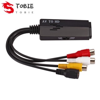 Tobie อะแดปเตอร์แปลงวิดีโอ AV เป็น HDMI สายยาว สั้น ปลั๊กแอนด์เพลย์ RCA เป็น HDMI ความละเอียดสูง ใช้งานง่าย สําหรับ DVD กล้อง จอแสดงผล HD