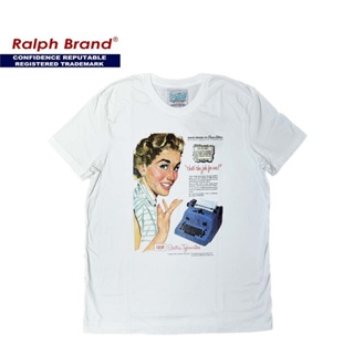 เสื้อยืดแขนสั้นคอกลมRalph Brand Classic เสื้อยืดผู้ชาย ผ้าCotton100% ฟอก ลาย IBMCotton 100%  [S-5XL]