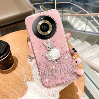 เคสโทรศัพท์มือถือ TPU แบบนิ่ม ลายกระต่าย 3D ด้านหลัง สําหรับ Realme 11 Pro+ Pro Plus 5G 4G 2023 Realme11Pro+