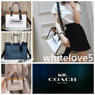 Field Tote 30 With Badge 89488 89163 ความจุสูง ถุงช้อปปิ้ง กระเป๋าสะพายข้าง COAC H กระเป๋าถือ