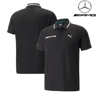 ใหม่ล่าสุด F1 ชุดแข่งรถ + เสื้อโปโลแขนสั้น ลายทีม Mercedes AMG Petronas แฟชั่นฤดูร้อน สําหรับผู้ชาย และผู้หญิง 2023