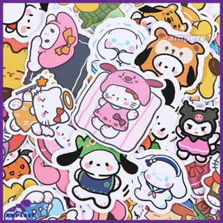 สติกเกอร์ Sanrio รุ่น Q การ์ตูนแล็ปท็อปถ้วยน้ำสติกเกอร์บัญชีโทรศัพท์มือถือวัสดุ DIY -AME1