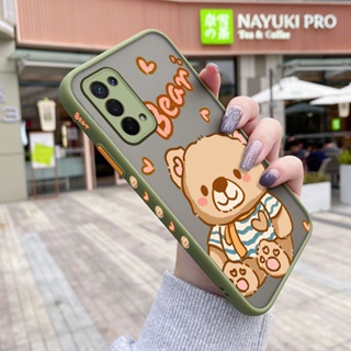 เคสโทรศัพท์มือถือ ซิลิโคนแข็ง ขอบสี่เหลี่ยม กันกระแทก ลายการ์ตูนหมีน่ารัก แฟชั่น สําหรับ OPPO A54 5G A74 5G A54 4G