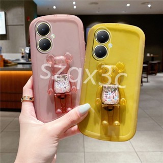 พร้อมส่ง เคสโทรศัพท์มือถือ ซิลิโคนนิ่ม แบบใส ลายหมีรัก พร้อมขาตั้ง สําหรับ VIVO V29 Y27 Y78 Y36 V27 V27e V25 Pro 5G 4G 2023 VIVOY27