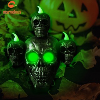 [Halloween Decor] โคมไฟ LED รูปหัวกะโหลก โครงกระดูก สีเขียว สําหรับตกแต่งปาร์ตี้ฮาโลวีน