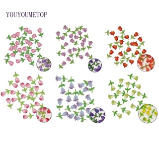 Youyo พลอยเทียม กลิตเตอร์ ลายดอกไม้ สําหรับตกแต่งเล็บ 50 ชิ้น