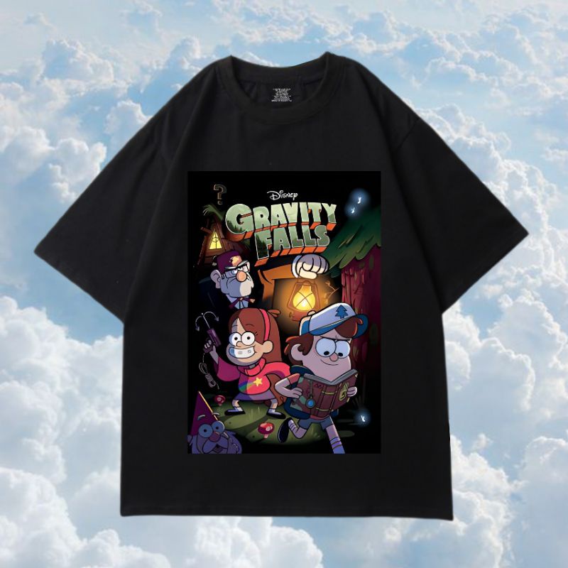 เสื้อยืดสีขาวเสื้อยืด พิมพ์ลายโปสเตอร์ GRAVITY FALLS POSTER - GRAVITY FALLS DISNEY สําหรับผู้ชาย และ