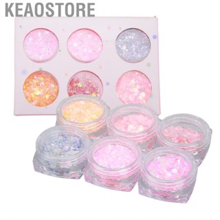 Keaostore 6Pcs Luminous Nail Glitter Sequins  Set