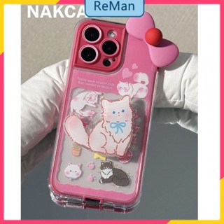 เคสโทรศัพท์มือถือ ลายการ์ตูนแมวน่ารัก ประดับโบว์ สําหรับ apple Iphone 14Promax 13 12 14Promax 14plus 13 12pro 11 pro max Xr Xs max 7 8 Plus 13 pro max 13 11promax