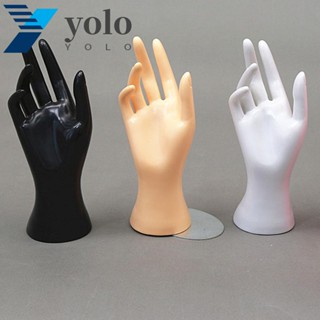 Yolo โมเดลมือ สีทอง ผิวขาว สร้อยข้อมือ กําไลข้อมือ แหวน แสดง อุปกรณ์ประกอบฉากถ่ายภาพ สีดํา นาฬิกา ขาตั้งโชว์