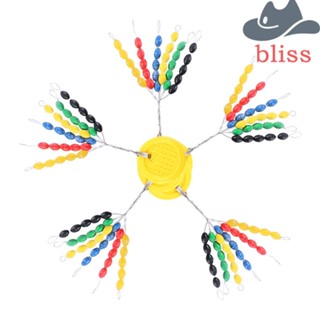Bliss จุกยางปิดสายเบ็ดตกปลา ทรงวงรี หลากสี 150 ชิ้น