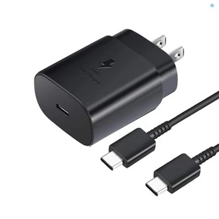 ที่ชาร์จเร็วมาก 25W USB C แบบเปลี่ยน สําหรับ Samsung S20 S10e S10 Note 20 Note 10 huawei Nova2s Mate8 พร้อมสายชาร์จ USB C 1 เมตร