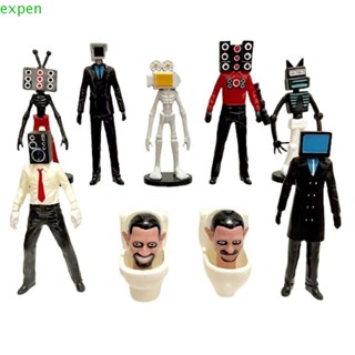 Expen โมเดลฟิกเกอร์ PVC รูปการ์ตูน Skibidi Toilet Action Figure Cameraman Skibidi ของเล่นสะสม สําหรับเด็ก