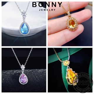 BONNY JEWELRY ไพลิน มรกต หรูหรา สร้อยคอ ต้นฉบับ เงิน 925 เครื่องประดับ Silver เกาหลี แท้ ผู้หญิง ทับทิม แฟชั่น จี้ ซิทริน เครื่องประดับ M107