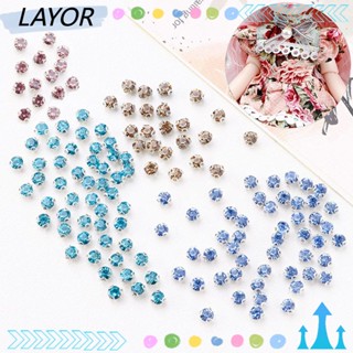 Layor กระดุมเพชร ขนาดเล็ก 4 มม. แฮนด์เมด DIY สําหรับตกแต่งบ้านตุ๊กตา 1/6 50 ชิ้น