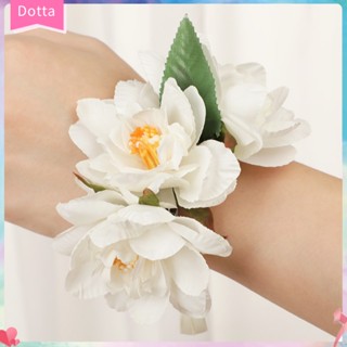 [Dottam] กําไลข้อมือผ้า ลายดอกไม้ ปรับได้ สวยหรู สําหรับงานแต่งงาน