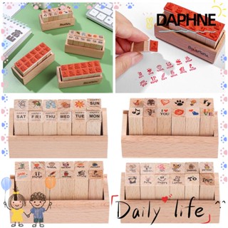 Daphne แสตมป์ยางไม้ สําหรับตกแต่งสมุดโน้ต สมุดวาดภาพ 12 ชิ้น ต่อชุด