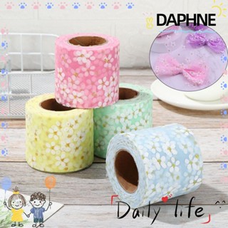 Daphne ม้วนริบบิ้นตาข่าย ลายดอกเดซี่ 6 ซม. 25 หลา อุปกรณ์เสริม สําหรับตกแต่งเสื้อผ้า