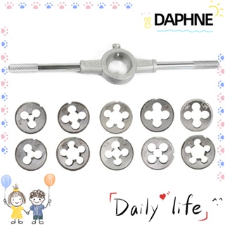 Daphne ชุดเครื่องมือซ่อมแซมเกลียว เหล็ก M6-M12 ปรับได้ สีเงิน DIY 11 ชิ้น