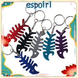 Espo พวงกุญแจ รูปก้างปลา อะลูมิเนียม 2.4x1.1 นิ้ว สุ่มสี สําหรับเปิดขวดปลา 12 ชิ้น
