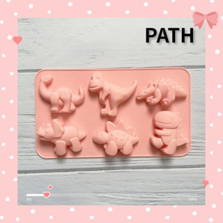 PATH แม่พิมพ์ซิลิโคน รูปไดโนเสาร์ 3D สีชมพู สําหรับทําเค้ก เบเกอรี่ DIY