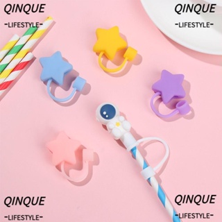 QINJUE Drinking Straw Plug Reusable Drinking Dust Cap Tips Cover Kitchen Tool Dust-proof Silicone Cup Accessory Cartoon Straw Tips Cover Splash Proof Plugs