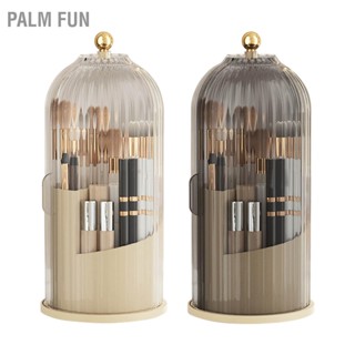 Palm Fun กล่องเก็บเครื่องสำอางกล่องใส่แปรงแต่งหน้าบานเลื่อนแบบใสหมุนได้