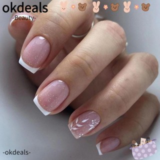 OKDEALS เล็บปลอม ทรงวงรี DIY 24 ชิ้น