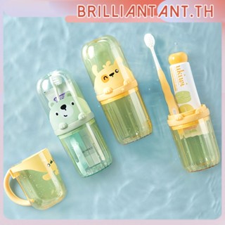 แปรงสีฟัน ออแกไนเซอร์ ถ้วยน้ำยาบ้วนปาก ถ้วยใส่แปรงสีฟัน Travel Wash Cup Set Toothbrush Cup Toothbrush Box Portable Brushing Cup bri