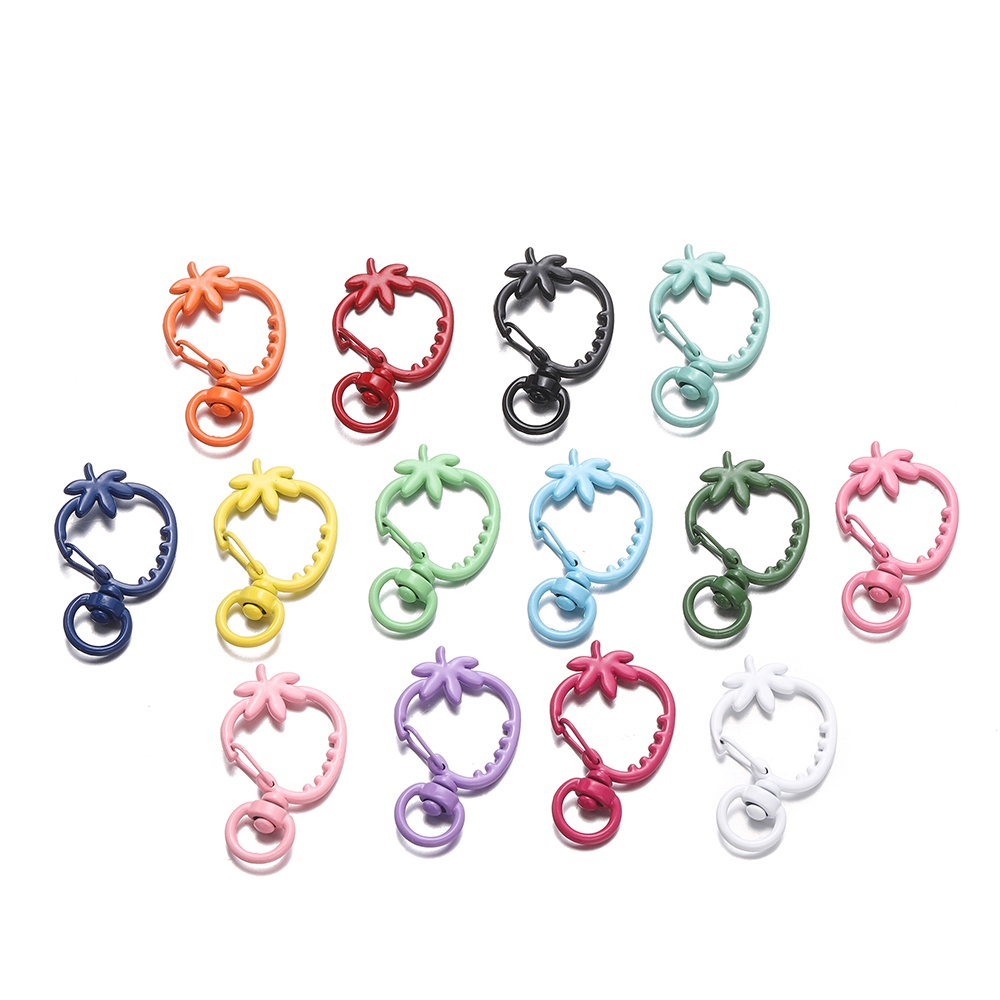 St.kunkka 24.5 * 36 มม. 5 ชิ้นพวงกุญแจสีสตรอเบอร์รี่โลหะผสมสําหรับพวงกุญแจ DIY