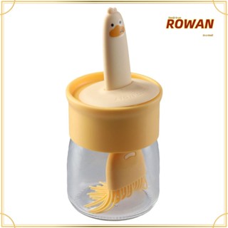 Rowans ขวดน้ํามัน หม้อแบ่งบาร์บีคิว สีเหลือง น่ารัก ทนความร้อนสูง ซิลิโคนทําอาหาร แปรงน้ํามัน ครัว