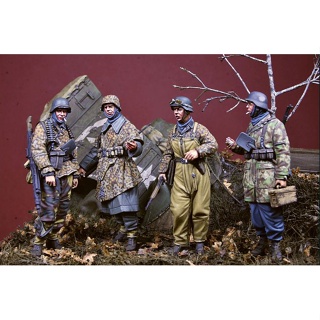 โมเดลฟิกเกอร์เรซิ่น 1/35 World War II 4 กลุ่มคน สีขาว ส่งฟรี