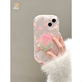 เคสโทรศัพท์มือถือ ซิลิโคน ลายดอกทิวลิป สีชมพู สําหรับ VIVO V27 V27E V25 V25E V23 V23E V15 V20 Pro