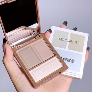 พร้อมส่งทันที#HERORANGE~~ แป้งอัดแข็ง คอนทัวร์ ไฮกลอส สามสี เนื้อแมตต์ เงาจมูก อายแชโดว์ แป้งอัดแข็ง ผู้หญิง ฤดูใบไม้ร่วง ฤดูหนาว อบอุ่นทุกวัน G