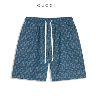 Gucci ของแท้ 100% กางเกงยีนขาสั้น แฟชั่น สําหรับทุกเพศ