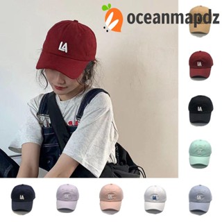 Oceanmapdz หมวกเบสบอล ผ้าฝ้าย กันแดด พิมพ์ลายตัวอักษร สีพื้น อเนกประสงค์