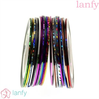 Lanfy เทปสติกเกอร์โฮโลแกรม กลิตเตอร์ หลากสี สําหรับตกปลา 14 ชิ้น