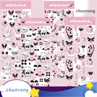 Chunrong สติกเกอร์ ลายหมี Demon Bear หลายรูปแบบ สีชมพู สําหรับติดตกแต่งสมุดภาพ 1 แผ่น