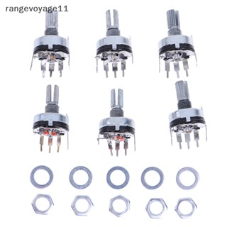 [Rangevoyage] โพเทนชิโอมิเตอร์ RV17 พร้อมสวิตช์โพเทนชิโอมิเตอร์ B1K 2K 5K 10K 20K 50K ด้ามจับยาว 15 มม. 5 พิน 5 ชิ้น [TH]