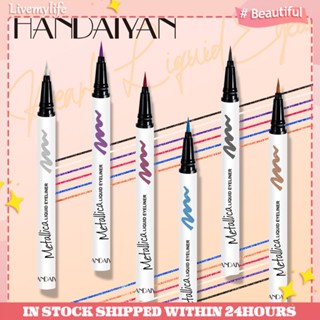 Handaiyan ปากกาอายไลเนอร์ เนื้อลิขวิด กลิตเตอร์ ประกายมุก สีขาว 6 สี 1 ชิ้น