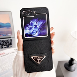 เคสโทรศัพท์มือถือหนัง PU ฝาพับ หรูหรา สําหรับ Samsung Galaxy Z Flip 3 4 5 5G Z Flip5