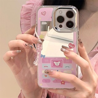 [พร้อมส่ง] เคสป้องกันโทรศัพท์มือถือกระจก พร้อมสายคล้องมือ สําหรับ Apple iPhone 15 14 13 12 11 PROMAX XS XR XSMAX SE2020 6 7 8PLUS MINI